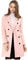 Allegra K Women's Winter Coat Elegant Notched Lapel Double Breasted Trench Coat, Pink, XS