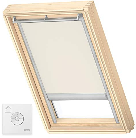 VELUX Solar Blackout Roller Blind (DSL)-Previous Version-SK06, Light Beige | Solar Operation, Remote Controlled, Gradual Adjust