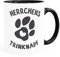 MoonWorks® Kaffee-Tasse Spruch Herrchens Trinknapf Hundepfote-Motiv Becher Bürotasse Tasse Hunde-Liebhaber schwarz unisize