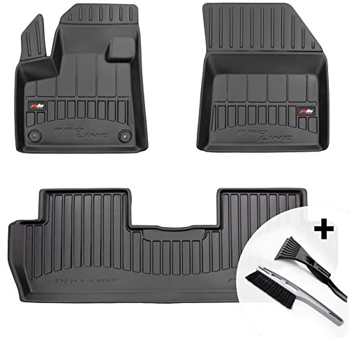 moto-MOLTICO 3D Gummimatten Auto, 3-teiliges Set, Allwetter Gummi Fußmatten, Antirutsch & Wasserfest Autoteppiche - passend für Peugeot 5008 II ab 2017