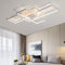 WohnzimmerLampe LED Deckenleuchte Dimmbar Deckenlampe 80W Modern Eckig Design Decke Lampe Aluminium Lampenschirm Pendelleuchte Wohnzimmer Lampen Schlafzimmerlampe Esszimmerlampe Küchelampe (Weiß)