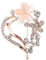 ABOOFAN Broche en forme de cœur en forme de fleur avec strass en cristal, broche en alliage pour écharpe, vêtements, ornement pour femmes (doré)