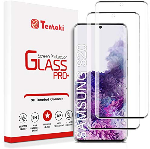 Tentoki Lot de 2 films de protection d'écran en verre trempé pour Samsung Galaxy S20, dureté 9H, haute transparence, sans bulle, anti-traces
