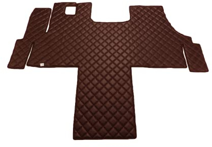 KRAM-TRUCK Auto Fußmatten Kompatibel mit FIAT Ducato, Peugeot Boxer, Citroen Jumper ab 2007, Dunkelbraun, Schwamm Kunstleder 1 cm, Hygienezertifikat, Komfortable Bezüge