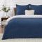 BEDSURE Flauschige Bettwäsche 155x220 Blau - Winter Bettbezug Fleece mit 2 Kissenbezüge 80x80 cm, Warme Bettwäsche-Sets mit Reißverschluss, Waffelpique Winterbettwäsche für Doppelbett