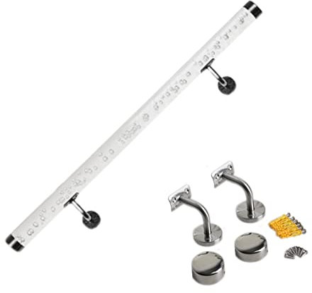 Handlauf Treppe Geländer Treppengeländer Innen Transparent Acryl Treppengeländer Flur Lofts Treppe nach innen, Wandhalterung Stufengeländer Senioren/ Kinder, 250 kg belasten 1 m/ 2 m/ 3 m/ 4 m/ 5 m/ 6
