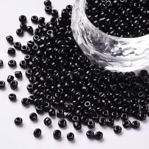 Handicraft Emporium Cuentas de cristal | redondas | negras | 3 mm | 50 g