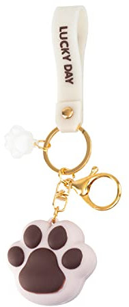 Perfekto24 Schlüsselanhänger Pfote - Key Chain - Haustierschlüsselanhänger - Autoschlüsselanhänger - Schlüsselanhänger Katzenpfote (Braun)