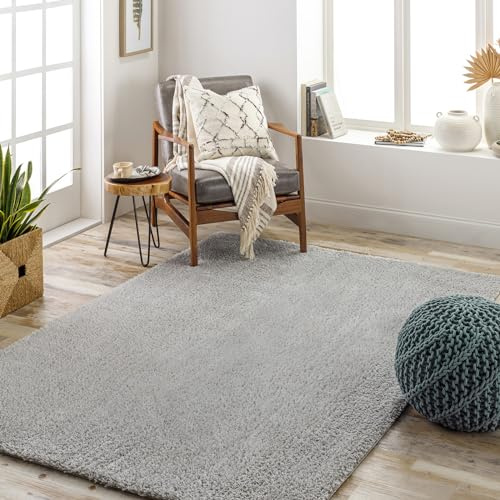 Livabliss Shaggy Rug - Modern Berber Rugs Living Room, Large 200x274 cm, Soft Shaggy Rugs for Bedroom - Neutral Boho Fluffy Rug, Easy Care Plush Thick Pile - Light Grey