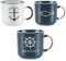 com-four® 3x Kaffeebecher aus Keramik - Maritime Kaffeetassen für zu Hause und Büro - Kaffeepott für Kalt- und Heißgetränke [Auswahl variiert]