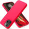 OIIAEE Liquid Silicone Case Designed for iPhone 13 Mini Case, Ultra Slim Shockproof Protective Phone Case Cover with Soft Anti-Scratch Microfiber Lining, 5.4 inch, Hot Pink