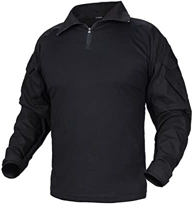 IDOGEAR Homme Shirts de Combat G3 avec Coudières Chemises Rapides 1/4 Zip à Manches Longues Vêtements Tactiques Militaires Airsoft