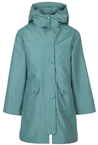 Trespass Girls Waterproof Jacket Longer Length Unpadded Hooded Raincoat Detachable Hood Windproof Taped Seams Drizzling