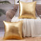 EUCIOR Dekoratives Kissen, goldfarben, dekorative Kissenbezüge, modern, metallisch, glänzend, für Bett, Couch, Sofa, goldfarbene Kissen