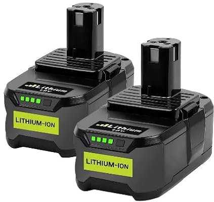 LabTEC Lot de 2 batteries de rechange 18 V 5000 mAh pour Ryobi RB18L50 BPL-1815 BPL-1820G BPL1820 P102 P103 P104 P105 P106 P107 P108 ABP1801 BPP-1811 3 BPP-1 815 BPP-1817 Outil électrique sans fil