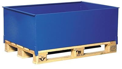 Palettenaufsatz Fasstransport Auffangwanne, hoch, 2 x 200 Ltr. Fässer - blau