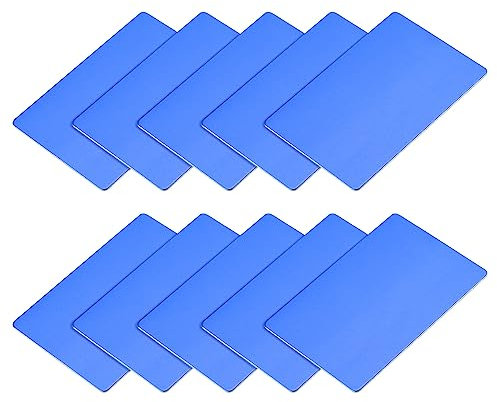 METALLIXITY En Blanco Metal Tarjeta (88mm x 53mm x 0,8mm) 15uds, Anodizado Aluminio Identificación Placa - para Hogar Interior Bricolaje Señalización Grabado, Azul