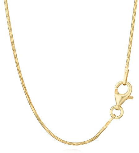 NKlaus 50cm Schlangenkette 925 Silber Gelbgold Vergoldet elegante Halskette filigrante Breite 0,9mm Collier 3,5g schwer 15119