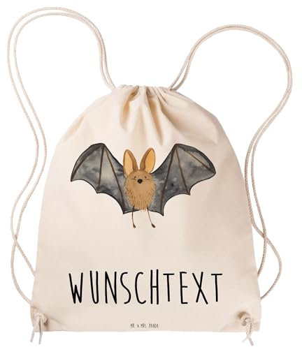 Mr. & Mrs. Panda Personalisierter Sportbeutel Fledermaus Flügel - Personalisierte Geschenke, Sportbeutel Mit Spruch, Turnbeutel Mit Namen,