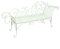 WAOCEO Garden Bench Outdoor Leisure Bench with Backrest and Armrests Exquisite White Garden Bench Patio Balcony Outdoor Wrought Iron Leisure Furniture Outdoor Bench