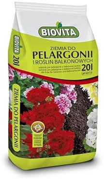 Geranienerde Balkonblumenerde 20L Sack Blumenerde Pflanzenerde Balkon Geranien