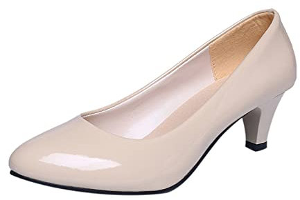 Generic Decollete Donna Pelle Casual Offerta Scarpe da Festa Estivi Slingback Decolletè a Punta Chiusa Comode Primaverile Medio Tacco Scarpe Eleganti Scarpe da Ufficio Classici da Lavoro Matrimonio