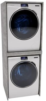 CraftPAK Waschturm - Waschmaschinenschrank für Waschmaschine & Wäschetrockner | Schrank Waschmaschine für Waschküche - Möbel Größe 66x180x65 cm Beton-Grau