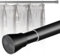 2PC Extendable Shower Curtain Pole Tension Rods No Screws Shower Pole Bathroom Net Curtain Rods Spring Loaded Curtain Rod for Curtains (Black 75-145cm, 25mm Diameter)