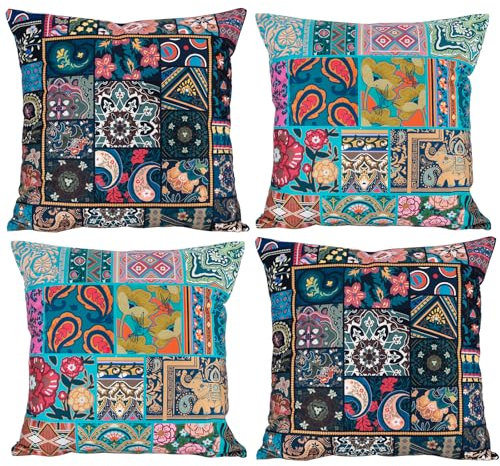 STARUBY 4pcs Mandala Kissenbezüge, 50x50 cm Kissenhüllen, Polyesterstoff Dekorative Sofakissen Sofakissenbezüge Dekokissenbezüge für Sofa Kissenhülle Schlafzimmer