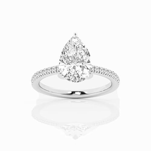 Molioaki Verlobungsring Damen 9K/14K/18K Gold Eheringe Frauen Ringe 1.21-3.21 ct 5A Zirkonia/Moissanit Personalisierte Individuelle Gravur Ring