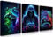 BGFCE Cool Gaming - Juego de 3 lienzos para pared, diseño retro de videojuegos, acuarela, cuadros de neón, gamepad de videojuegos, decoración de pared, sala de juegos, dormitorio, decoración de pared,