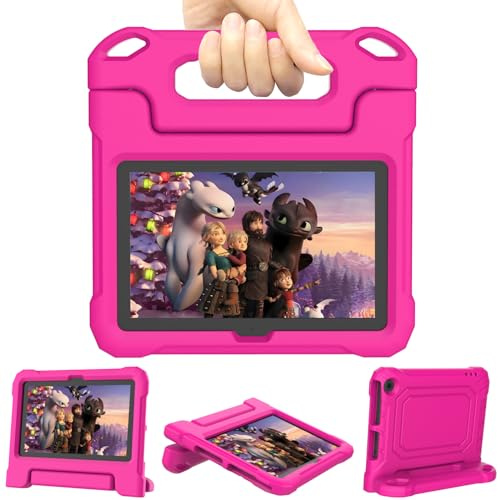 7inch Tablet Case for Kids - Incompatible Samsung TCL iPad Lenove Tablets, Please Refer to Blue for Compatible Models - Pink