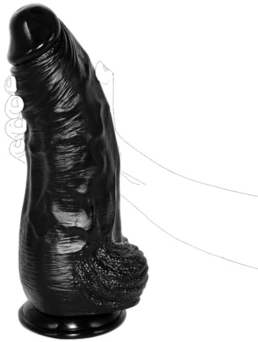 25 * 7,5 cm Dicker-Dildo, XXL Realistischer GroßEr Dildo mit Starkem Saugnapf, Black Monster Dildo, Herren Analdildos Analplug, Damen-G-Punkt-Stimulation Fantasy Dildo