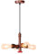 iDEGU Vintage Pendelleuchte, 4 Lichter Hängelampe Wasserrohr Design Industrie Lampe mit E27 Fassung Kronleuchter Retro Hängeleuchte für Esszimmer, Wohnzimmer, Cafe, Restaurant (Rot Rost)