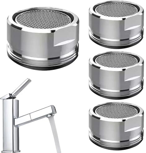4 Pcs Water Saver Spout Filter Mesh Tap Aerator Head Faucet 24mm Replacement Insert Tap Spout Brass Male Spout Threaded Aerator Water Saving Faucet Nozzle for Kitchen Sink Bathroom Restaurant Public