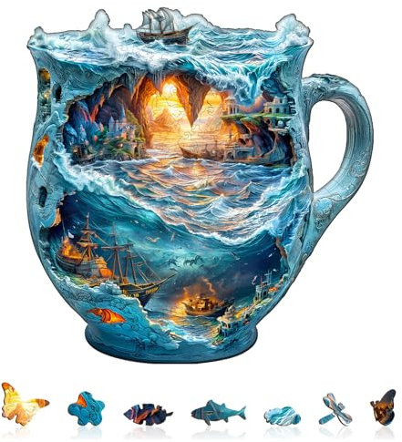 Holzpuzzle Erwachsene Meer Navigation Tasse - 180 Teile holzpuzzle Geschenkbox, Wanddekoration und Geschenk für Freunde und Familien