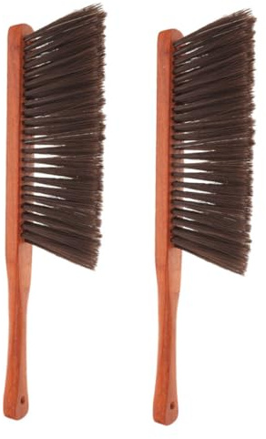 Gatuida 2 pièces Brosse à Cheminée avec Poils Doux Balayette de Nettoyage pour Foyer Lit et Voiture Outil et Durable avec Poignée Ergonomique