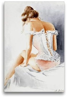 CALVENDO Leinwand · Betörende ruhende Venus | Wunderschönes Erotikbild in Aquarell Maltechnik · 45 × 30 cm hoch · Textil-Leinwand auf Keilrahmen · CALVENDO Leinwand