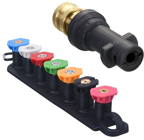 M MINGLE Pressure Washer Nozzles Set, Compatible with Kärcher K2-K7 | 7 Power Jet Nozzles with Holder, 1/4 Inch Quick Connect, 4000 PSI