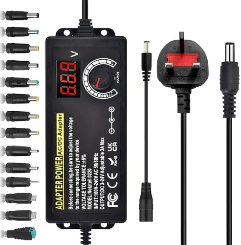 Universal Power Supply Adapter 3A 72W: Adjustable AC/DC Adapter 3V-24V