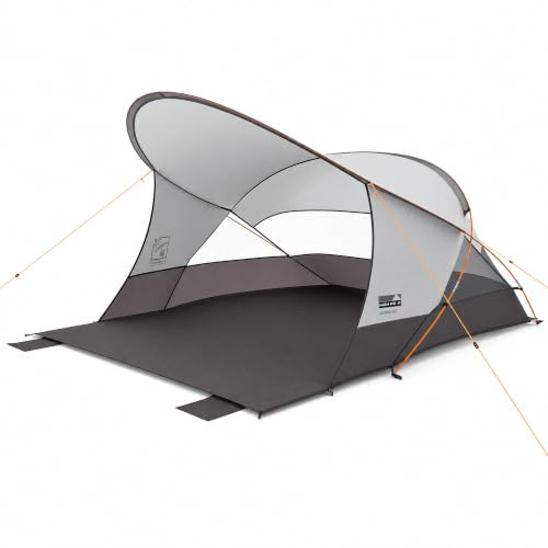 High Peak Strandmuschel mit UPF 80+, verlängertem Sonnendach und Windschutz | Offene 360°-Belüftung mit Rundumblick, erweiterter Boden zum Entspannen, freistehend neu ausrichtbar, Aufbau in ca. 5 Minuten