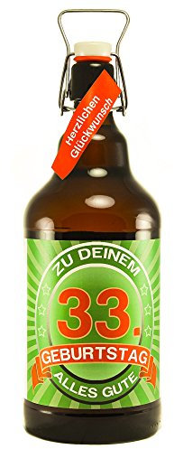 Bier Geschenk 2 ltr XXL Riesenbierflasche 33. Geburtstag