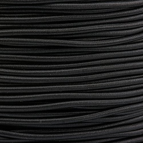 Kahage 1m Gummikordel - Hutgummi - Rundgummi, hochwertig, extra-stark in 3mm, schwarz