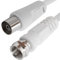 CABLEPELADO Cavo Antenna-Satellite TV Sat 75 Ohm | Connettore Coassiale Femmina a Tipo F Maschio | HDTV, DVB-T2/C/S, Radio | Bianco | 1.50 Metri