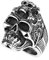 Piersando Herren Ring Edelstahl Biker Rocker Totenkopf mit gekreuzten Knochen Männer Herrenring 30mm Breit Silber Größe 63 (20.1)