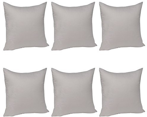 WOLTU® 6X Kissenbezug Kissenhülle 100% Baumwolle mit Reissverschluss, 6er Set Sofakissen Dekokissen Kopfkissen Hülle Bezüge Bezug, 35x35 cm, Hell Grau
