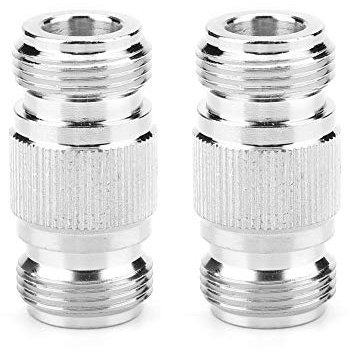Akozon Typ N-Buchse auf Buchse Adapter 2pcs Typ N-Buchse zur Typ-N-Buchse HF-Steckverbinder Koaxial Adapter Test Converter 50Frequenz: 0-6 GHz