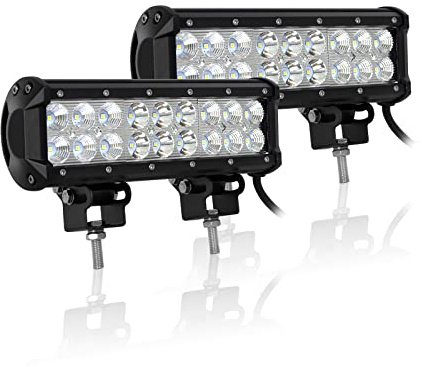 Willpower 9 Inch 54W LED Light Bar 12V 24V for Truck Car Van 4X4 Offroad | 2PCS 6000K White Fog Lamp, Flood Spot Combo, IP67 Waterproof, Driving Work Lights for ATV SUV UTV Boat Tractor Vehicle Pickup