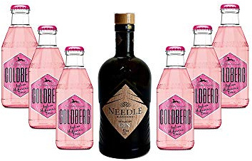 Needle Blackforest Dry Gin 0,5L (40% Vol) + 6 x Goldberg Indian Hibiscus Tonic Water 0,2l MEHRWEG inkl. Pfand- Needle Blackforest Dry Gin
