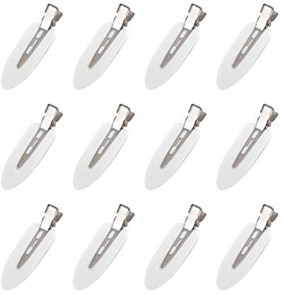 POFET 12 Stück No Bend Haarspangen Make-up No Crease Haarspangen Pin Curl Clips für Frisur Pony Wellen Styling oder Make-up Anwendung Weiß